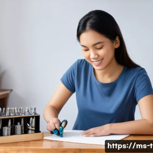 Home 24 철물점에서 구매할 수 있는 공구 종류 - **Prompt 1: Fixing a Wobbly Table with Confidence**
A young adult Malaysian woman, wearing a mod...